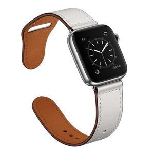 NEW White Genuine Leather For Apple Watch